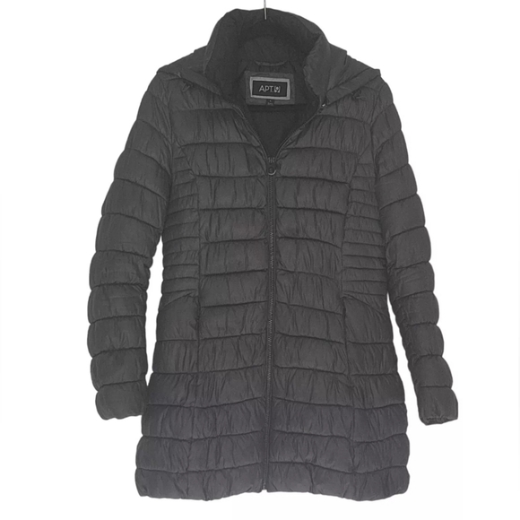 Apt 9 Silver/Grey Hooded Quilted Puffer Coat Size Small - Picture 10 of 15